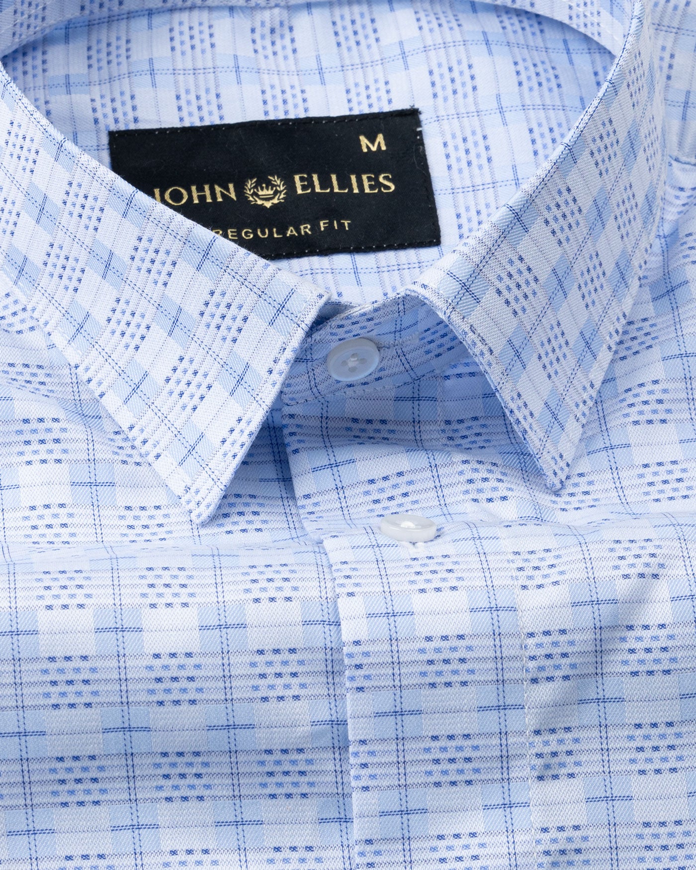 Varell Blue Check Premium Cotton Shirt - John Ellies