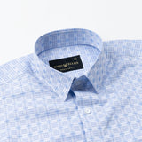 Varell Blue Check Premium Cotton Shirt - John Ellies