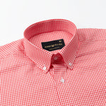 Vorniq Red Gingham Check Button Down Cotton Shirt - John Ellies