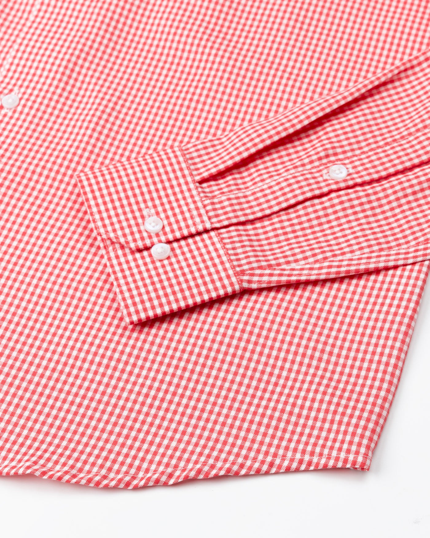 Vorniq Red Gingham Check Button Down Cotton Shirt - John Ellies