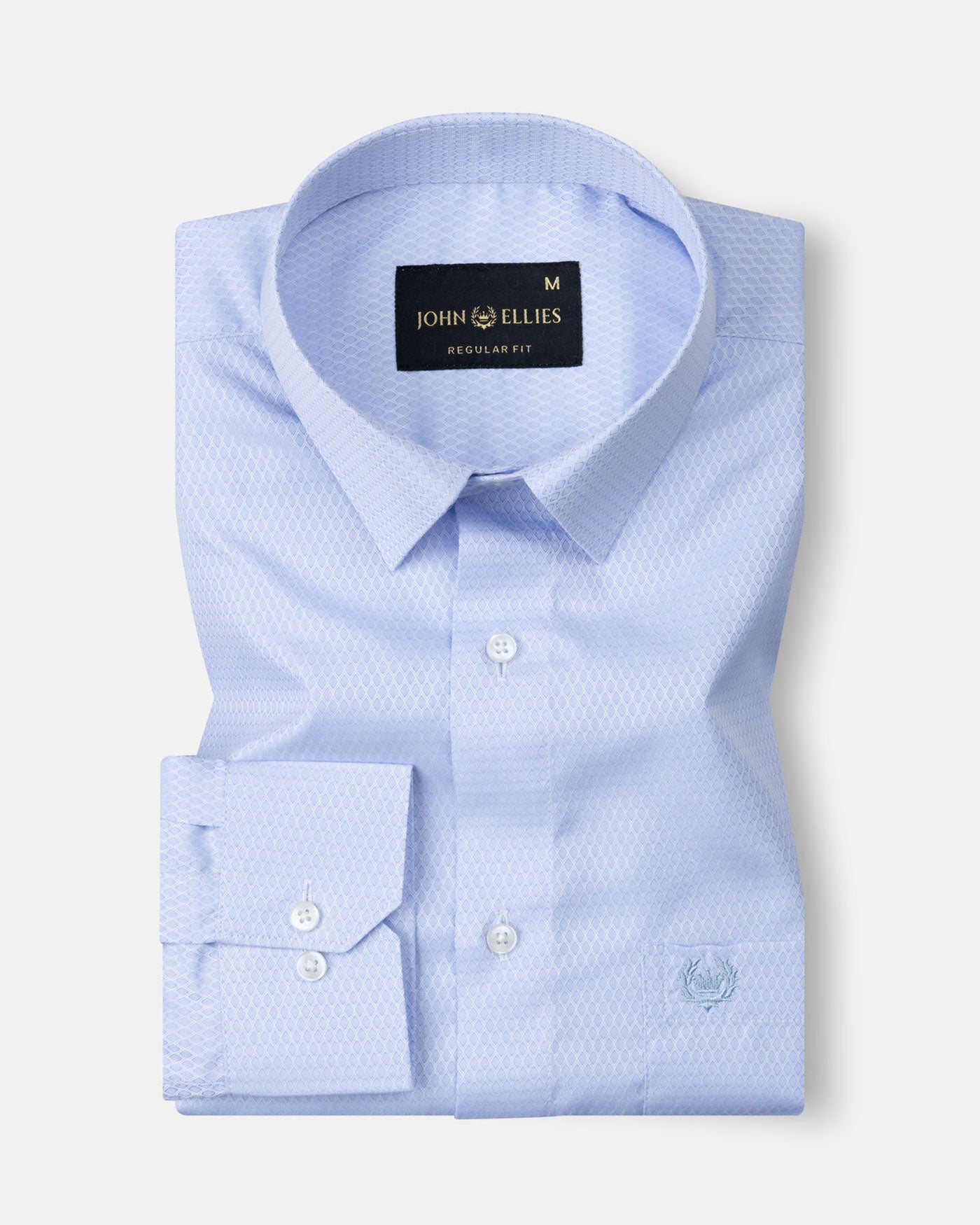 Nito Blue Cotton Textured Shirt - John Ellies