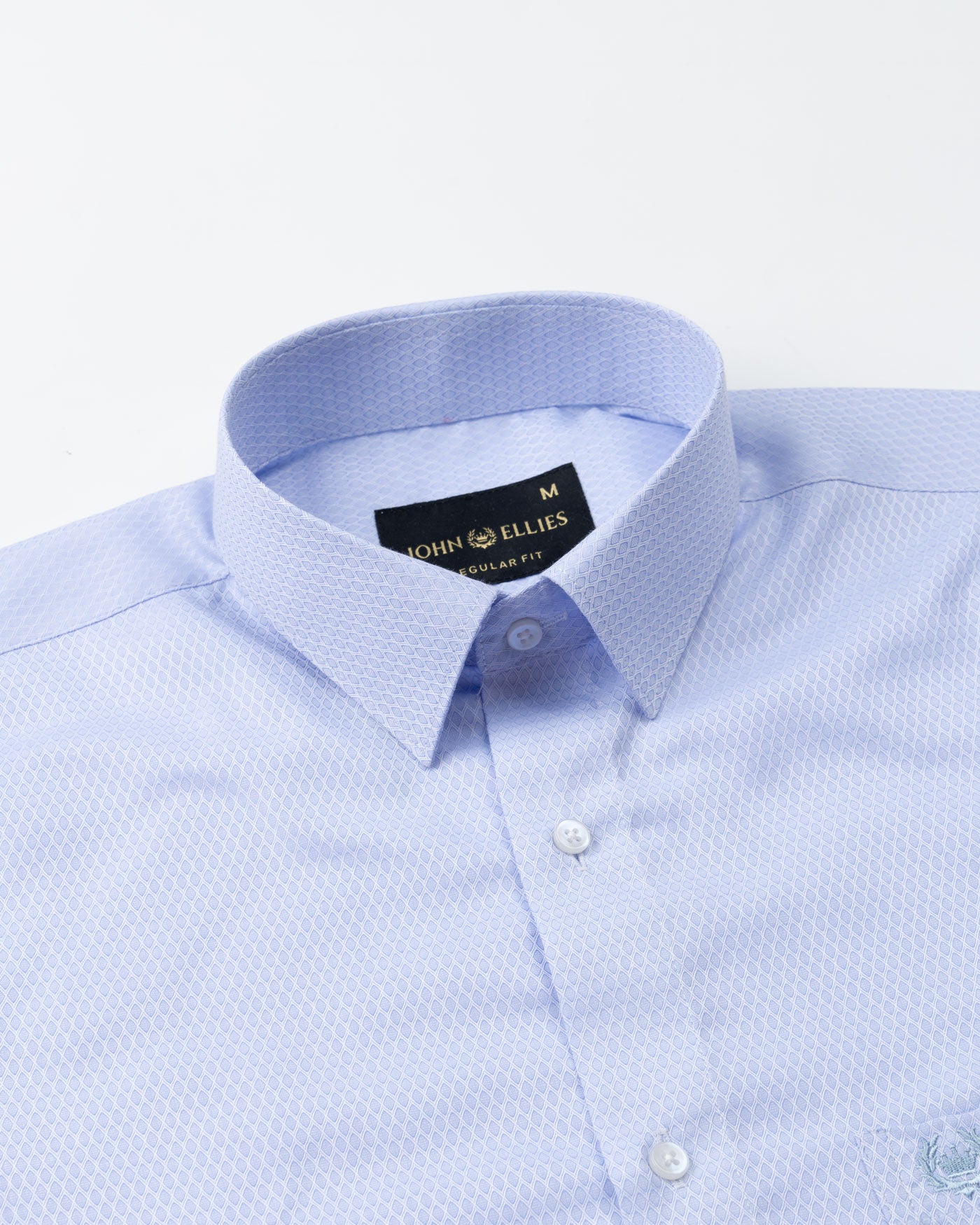 Nito Blue Cotton Textured Shirt - John Ellies