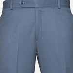 Canes Steel Blue Plain Formal Cotton Pant - John Ellies