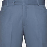 Canes Steel Blue Plain Formal Cotton Pant - John Ellies
