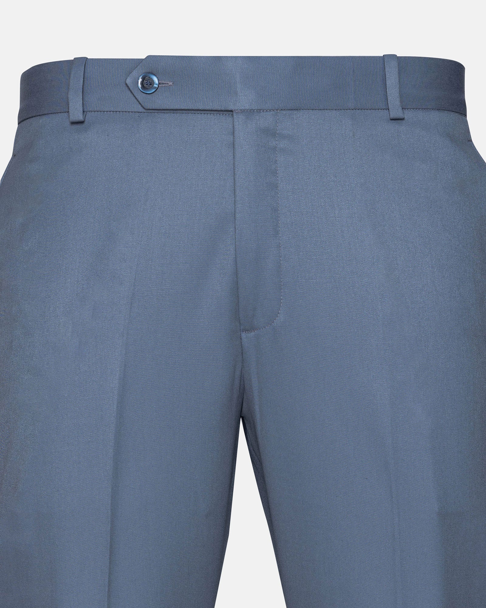 Canes Steel Blue Plain Formal Cotton Pant - John Ellies