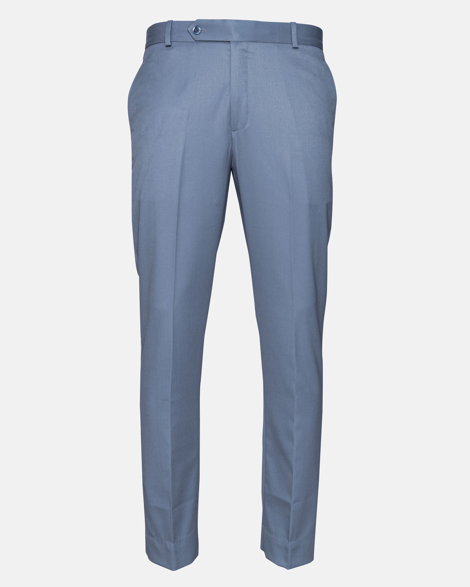 Canes Steel Blue Plain Formal Cotton Pant - John Ellies
