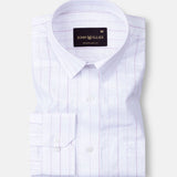 Scrib Purple Strips Linen Shirt - John Ellies