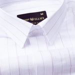 Scrib Purple Strips Linen Shirt - John Ellies