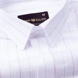 Scrib Purple Strips Linen Shirt - John Ellies