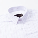 Scrib Purple Strips Linen Shirt - John Ellies