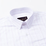 Scrib Purple Strips Linen Shirt - John Ellies