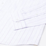 Scrib Purple Strips Linen Shirt - John Ellies