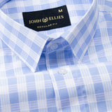 Portz Sky Blue Check Premium Cotton Shirt - John Ellies