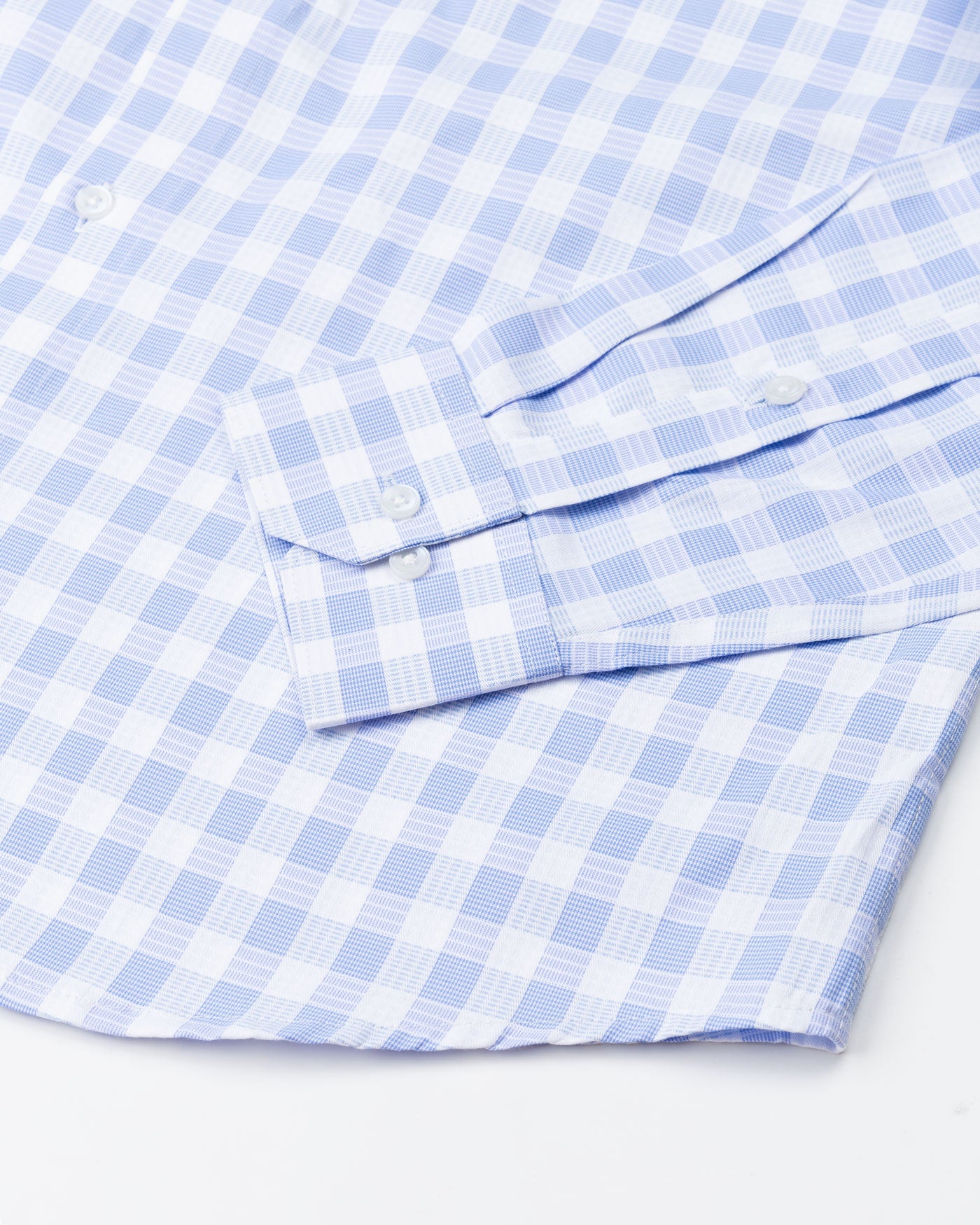 Portz Sky Blue Check Premium Cotton Shirt - John Ellies