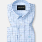 Portz Blue Check Premium Cotton Shirt - John Ellies