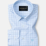 Portz Blue Check Premium Cotton Shirt - John Ellies