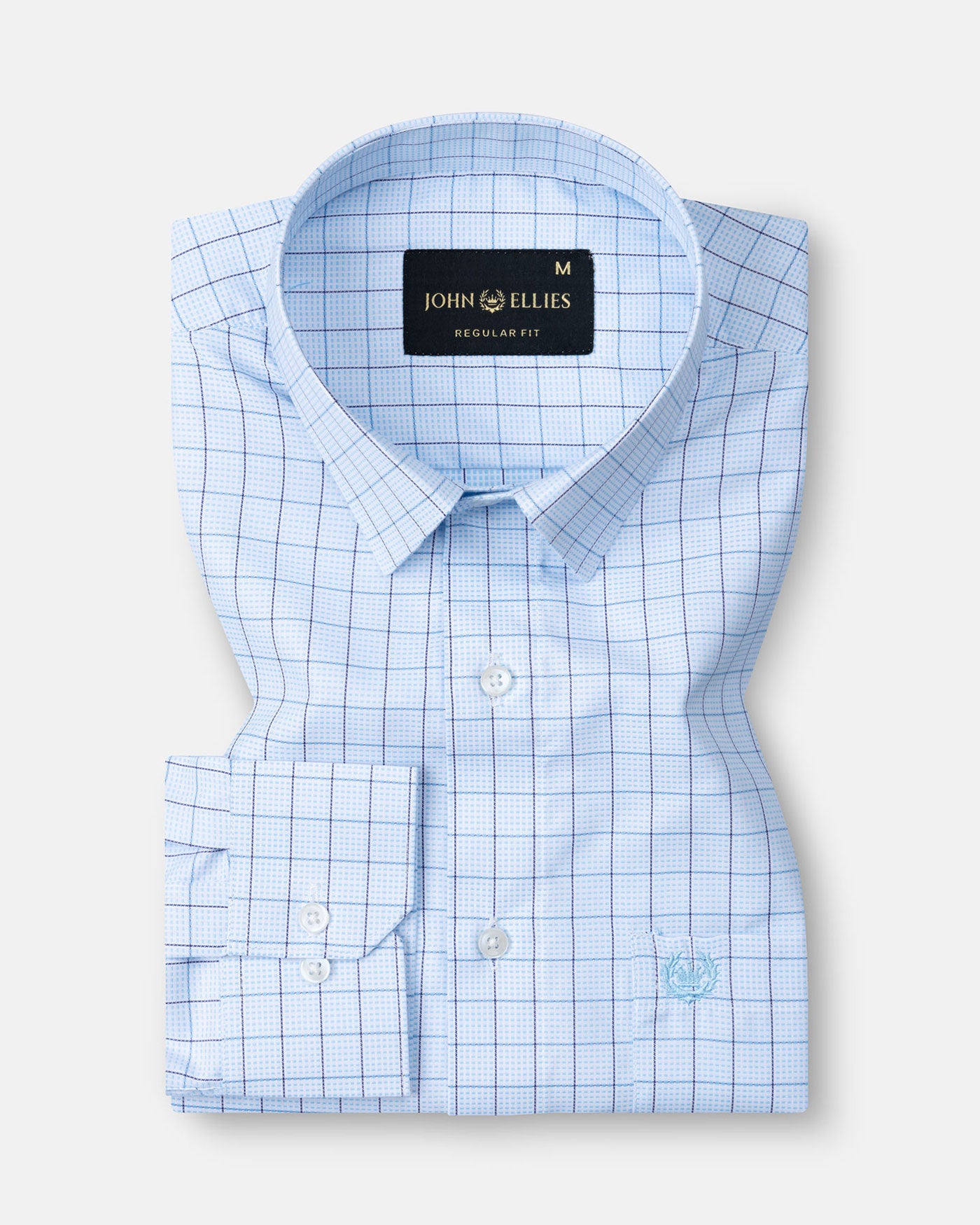 Portz Blue Check Premium Cotton Shirt - John Ellies