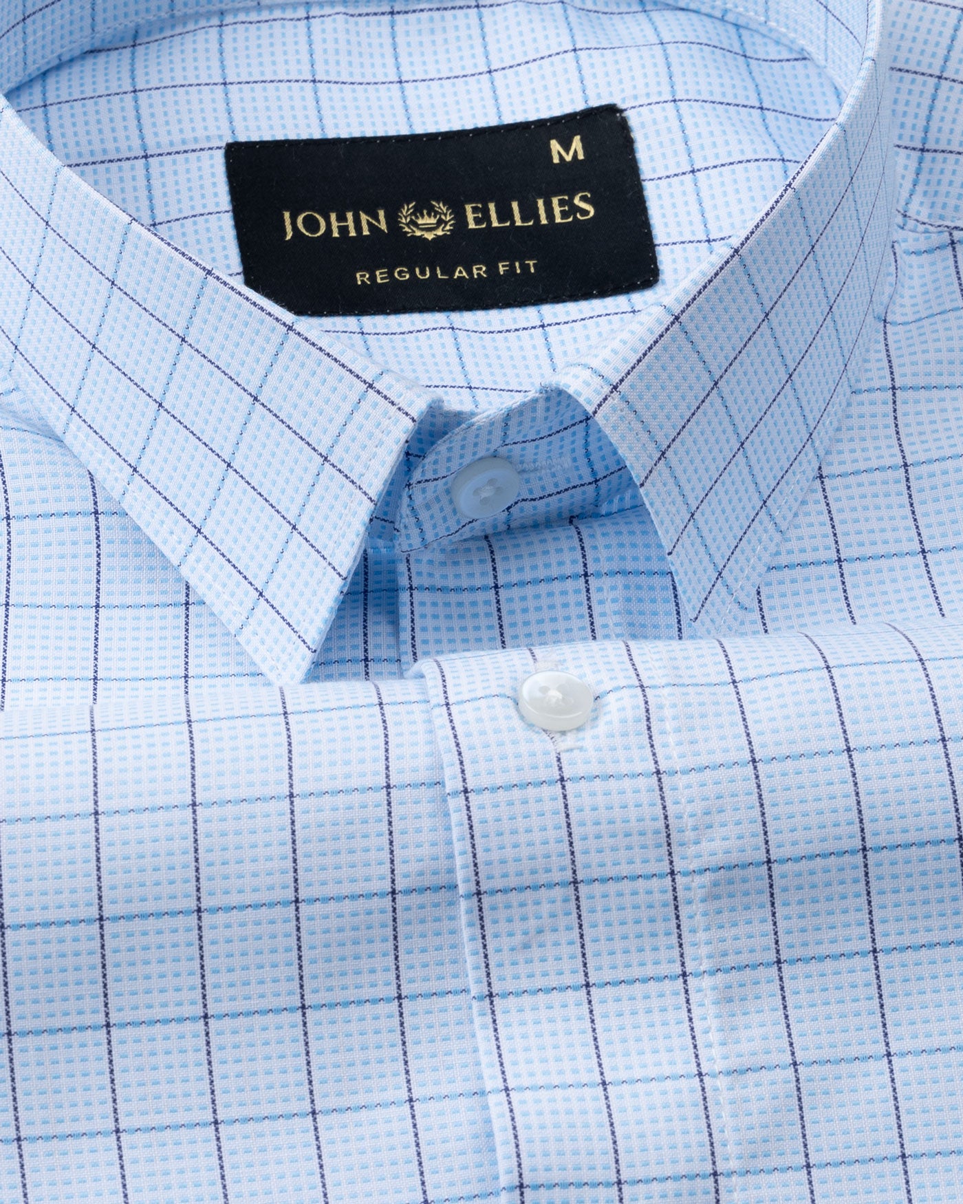 Portz Blue Check Premium Cotton Shirt - John Ellies