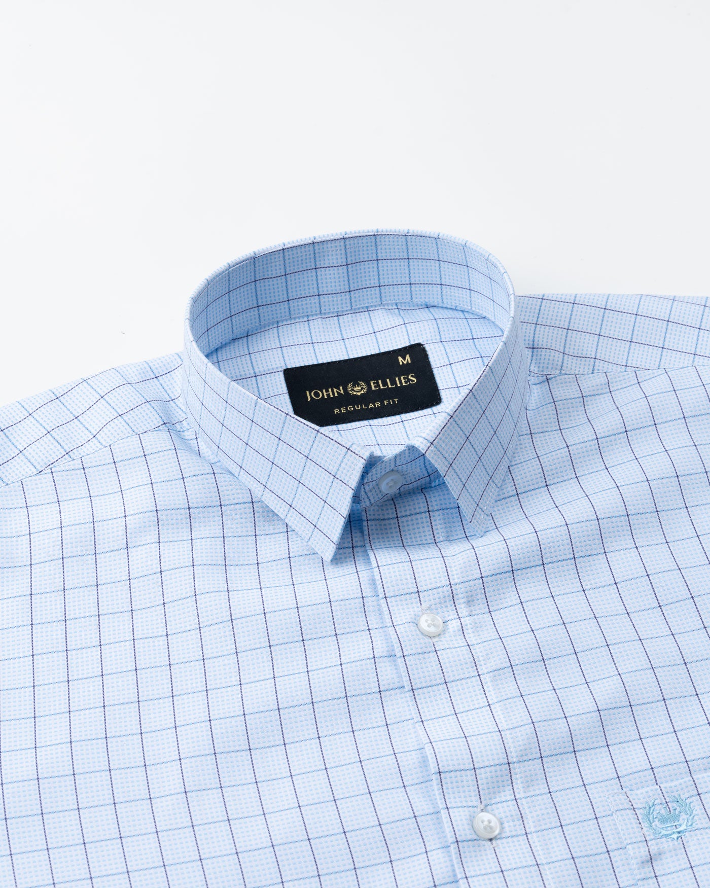 Portz Blue Check Premium Cotton Shirt - John Ellies