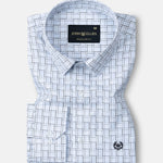 Portz Powder Blue Check Premium Cotton Shirt - John Ellies