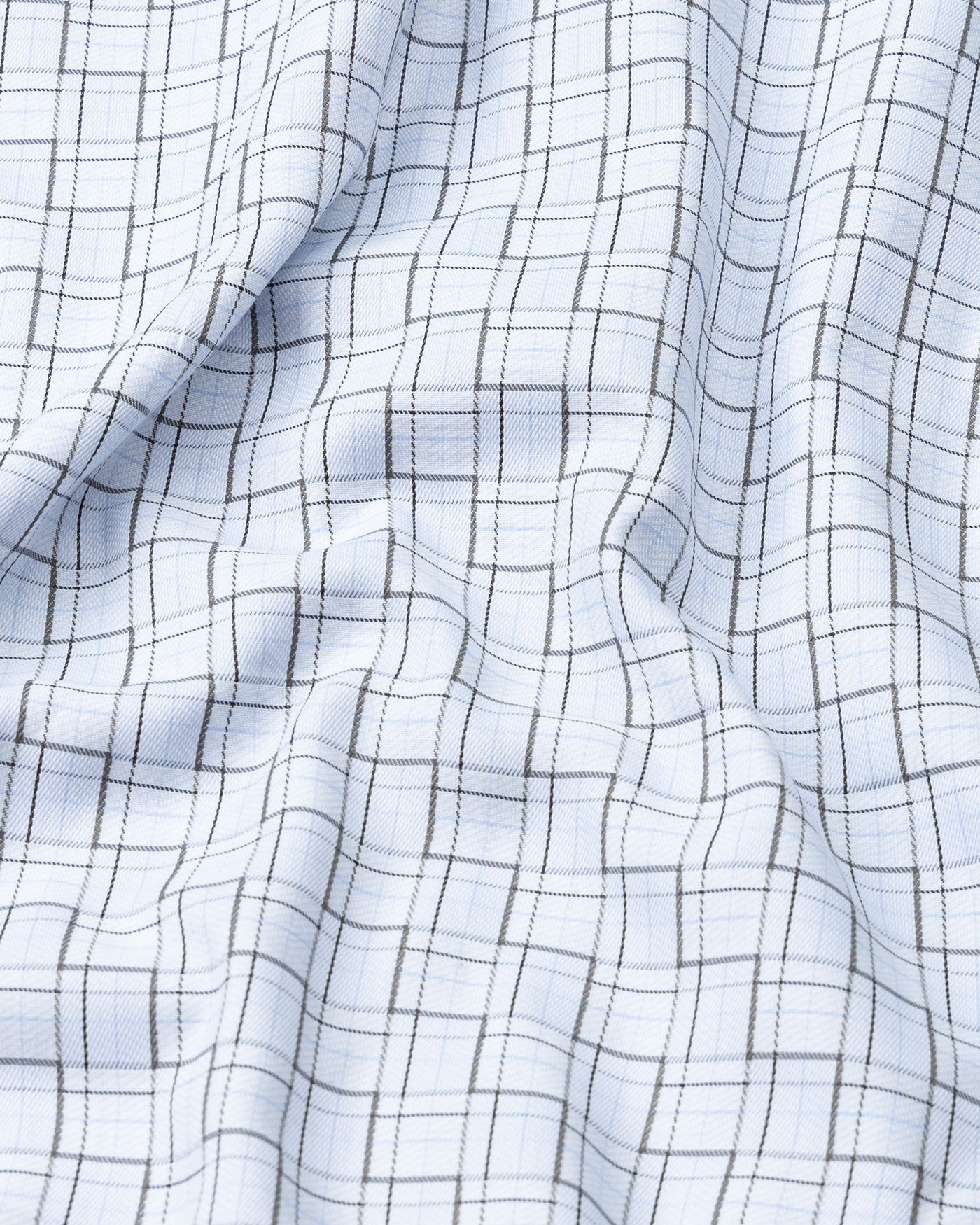 Portz Powder Blue Check Premium Cotton Shirt - John Ellies