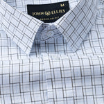 Portz Powder Blue Check Premium Cotton Shirt - John Ellies