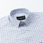 Portz Powder Blue Check Premium Cotton Shirt - John Ellies