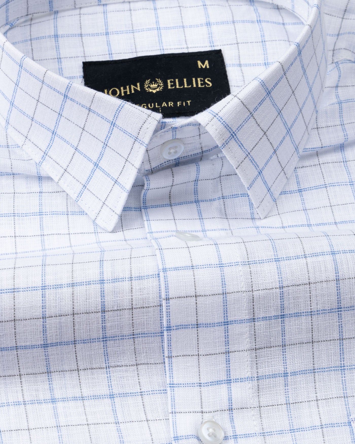 Scrib Blue Check Cotton Shirt - John Ellies