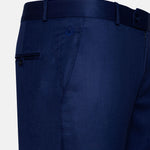 Canes Royal Blue Plain Formal Cotton Pant - John Ellies