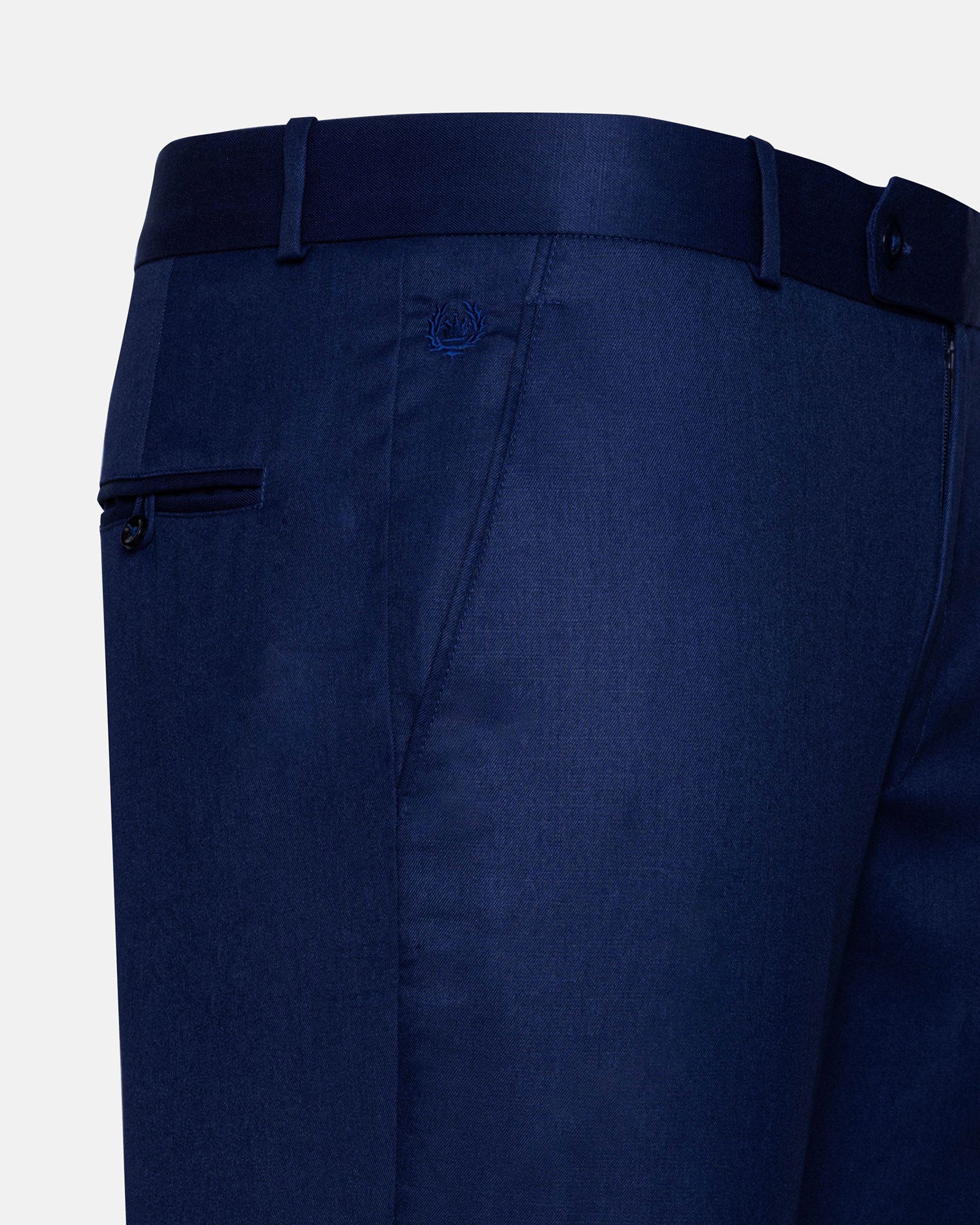 Canes Royal Blue Plain Formal Cotton Pant - John Ellies