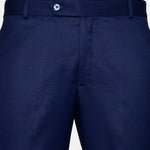 Canes Royal Blue Plain Formal Cotton Pant - John Ellies