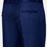 Canes Royal Blue Plain Formal Cotton Pant - John Ellies