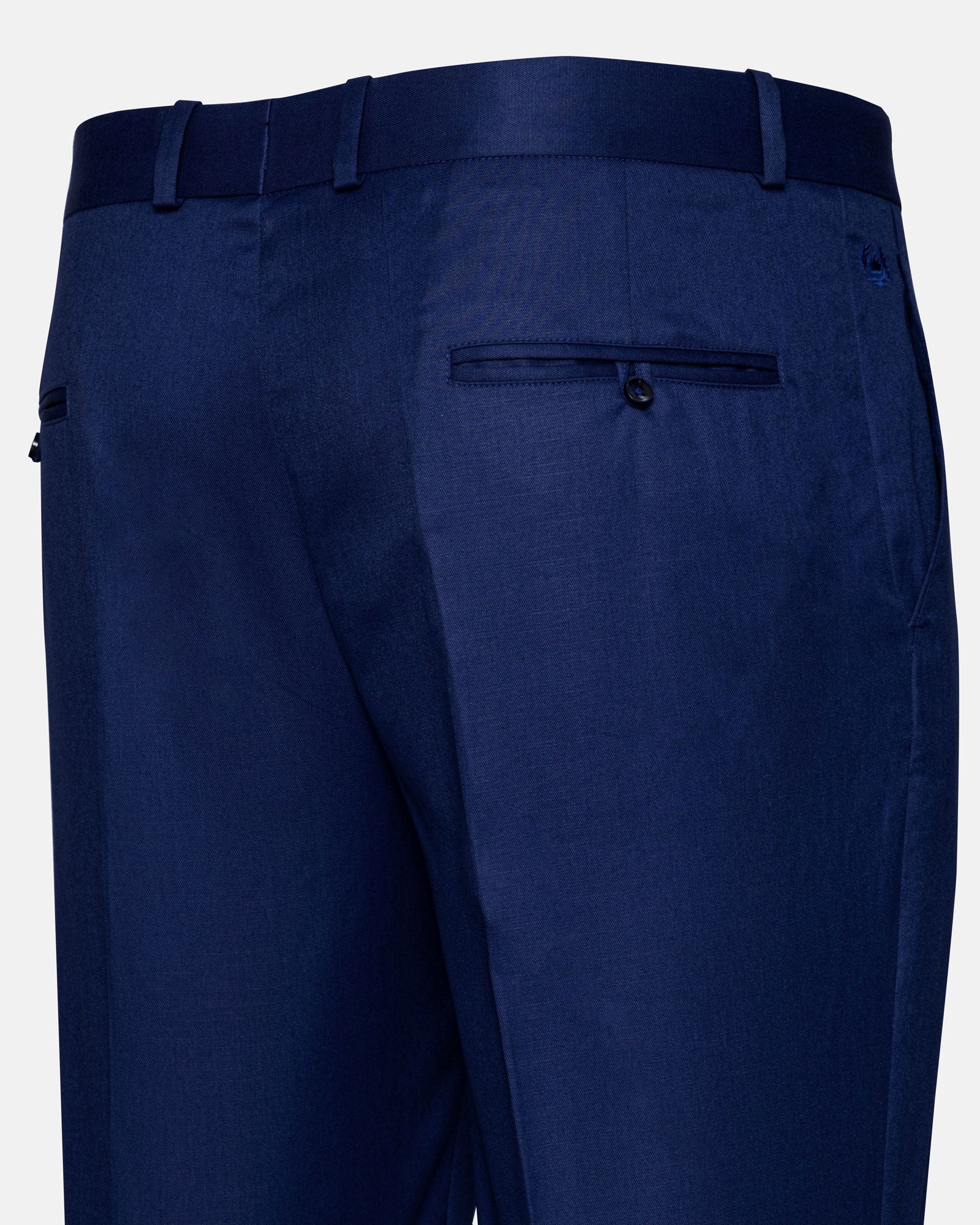 Canes Royal Blue Plain Formal Cotton Pant - John Ellies