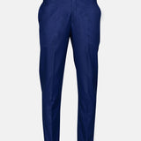 Canes Royal Blue Plain Formal Cotton Pant - John Ellies