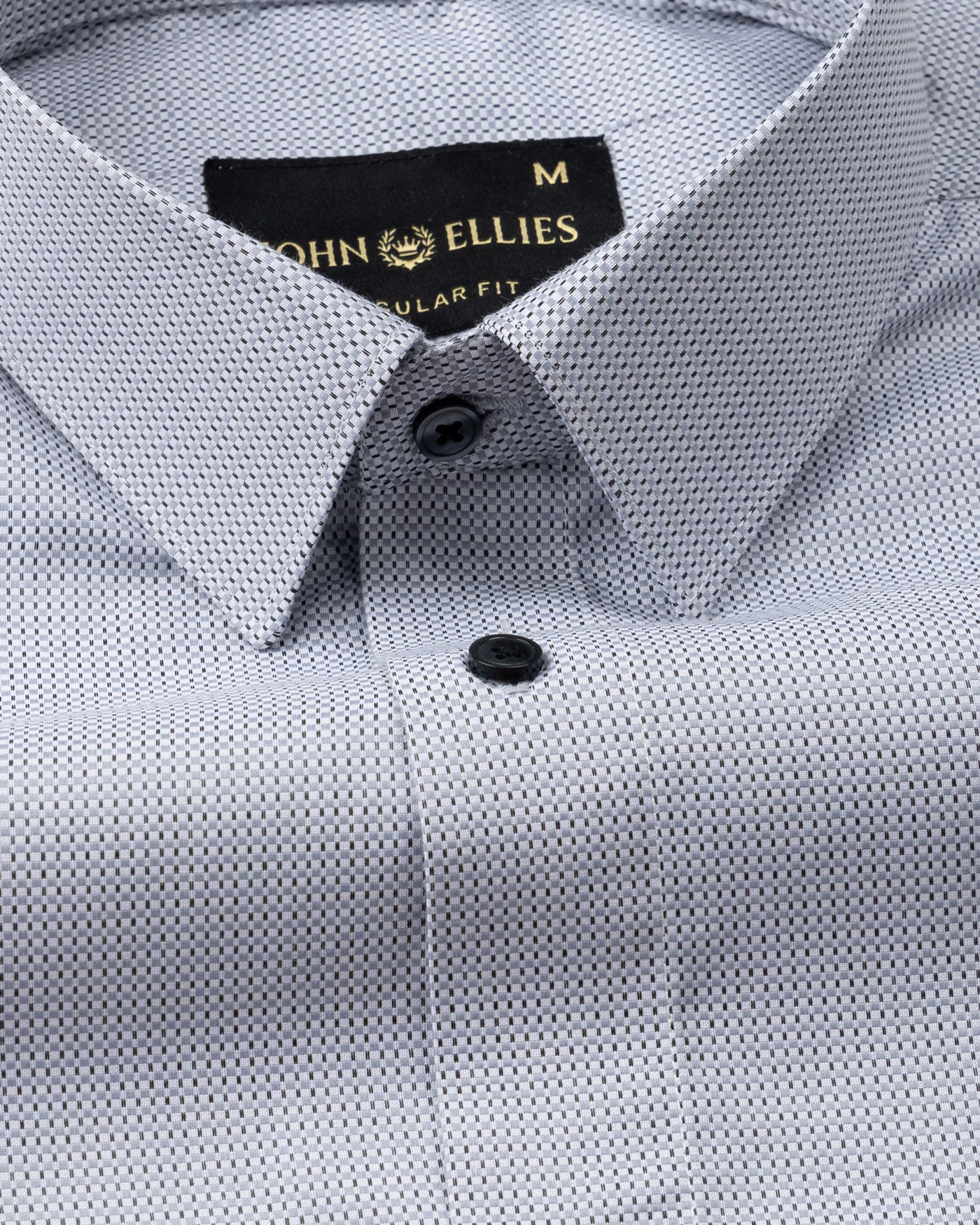 Cato Black Cotton Textured Shirt - John Ellies