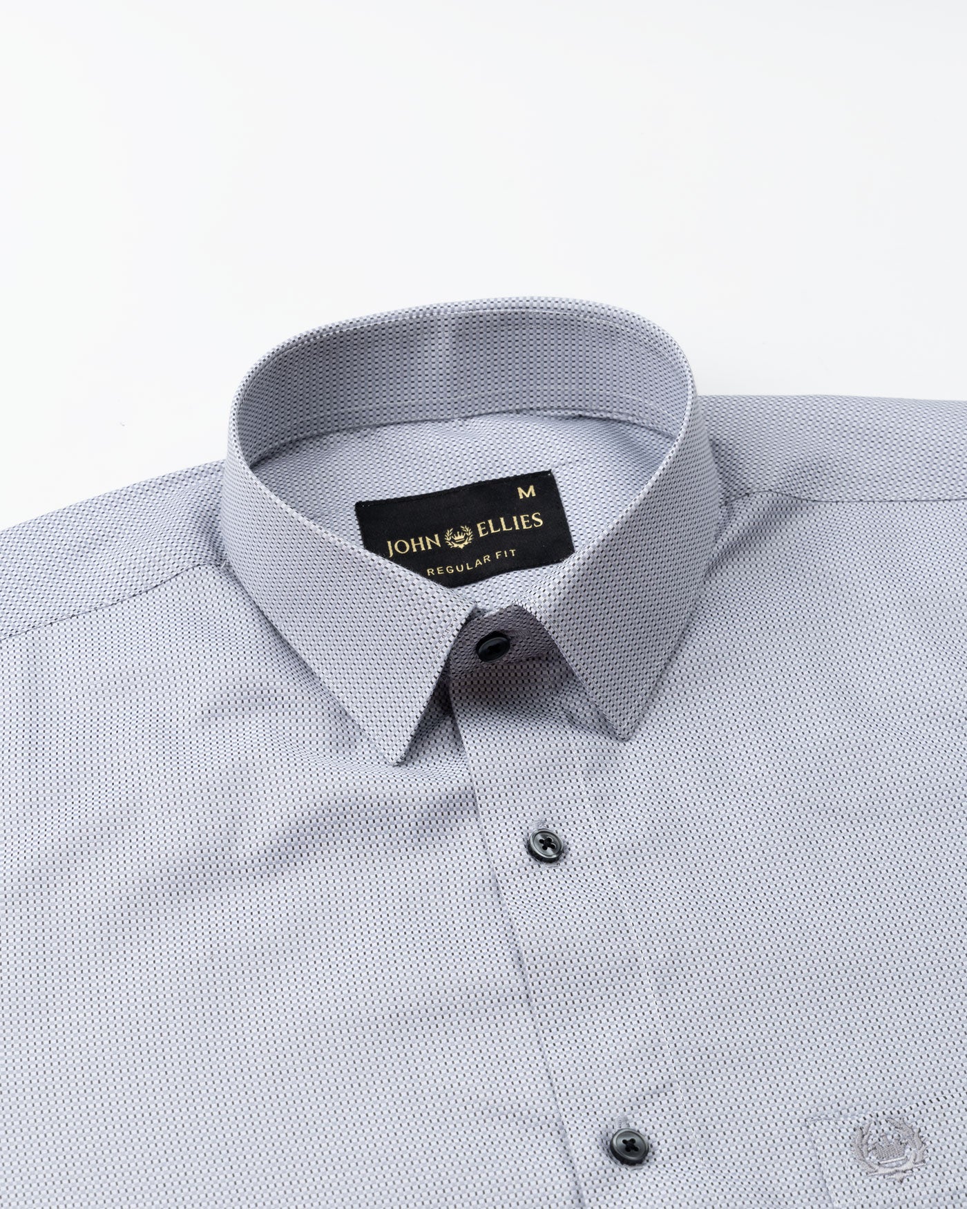 Cato Black Cotton Textured Shirt - John Ellies