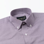 Dersko Purple Gingham Check Button Down Cotton Shirt - John Ellies
