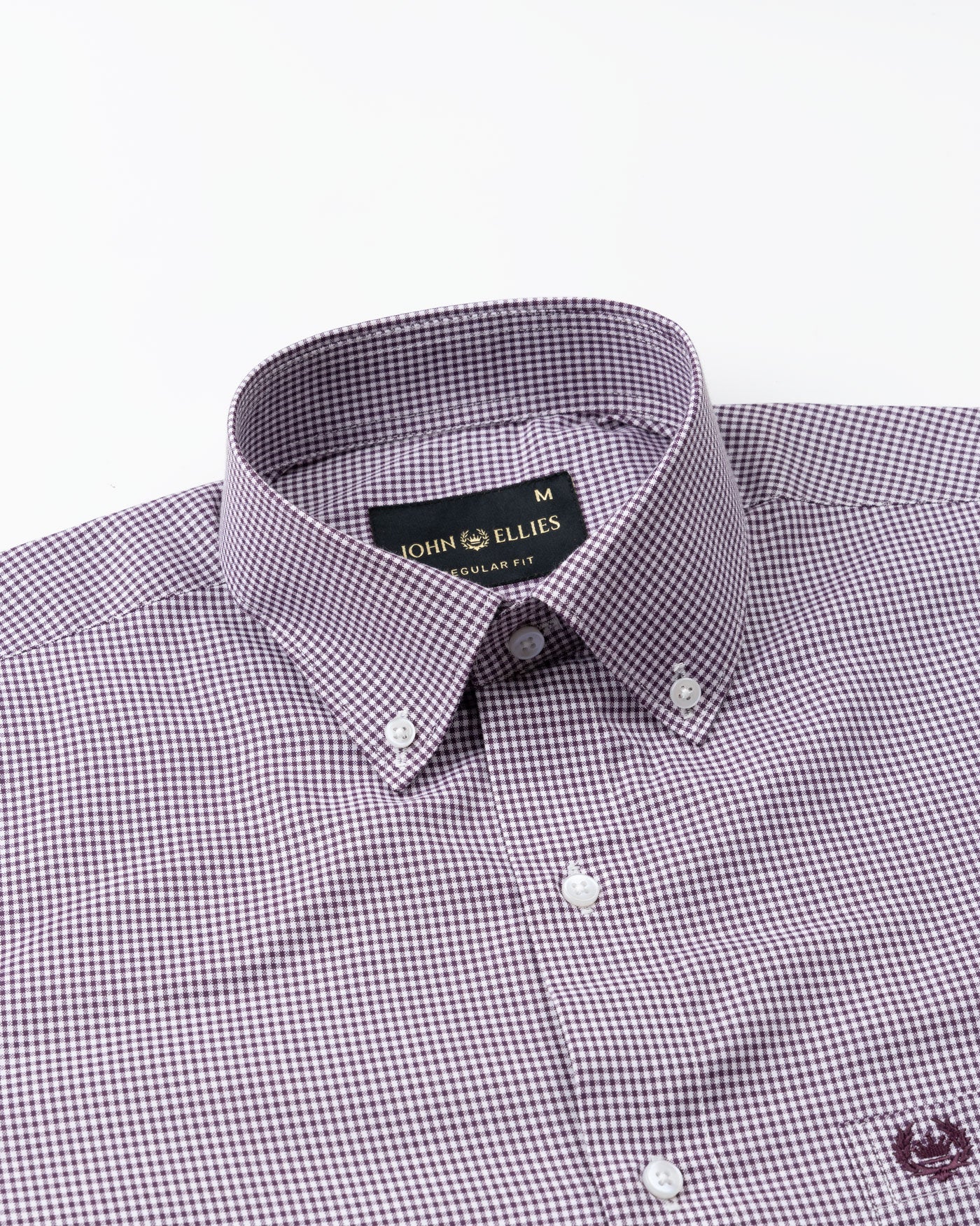 Dersko Purple Gingham Check Button Down Cotton Shirt - John Ellies