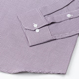 Dersko Purple Gingham Check Button Down Cotton Shirt - John Ellies