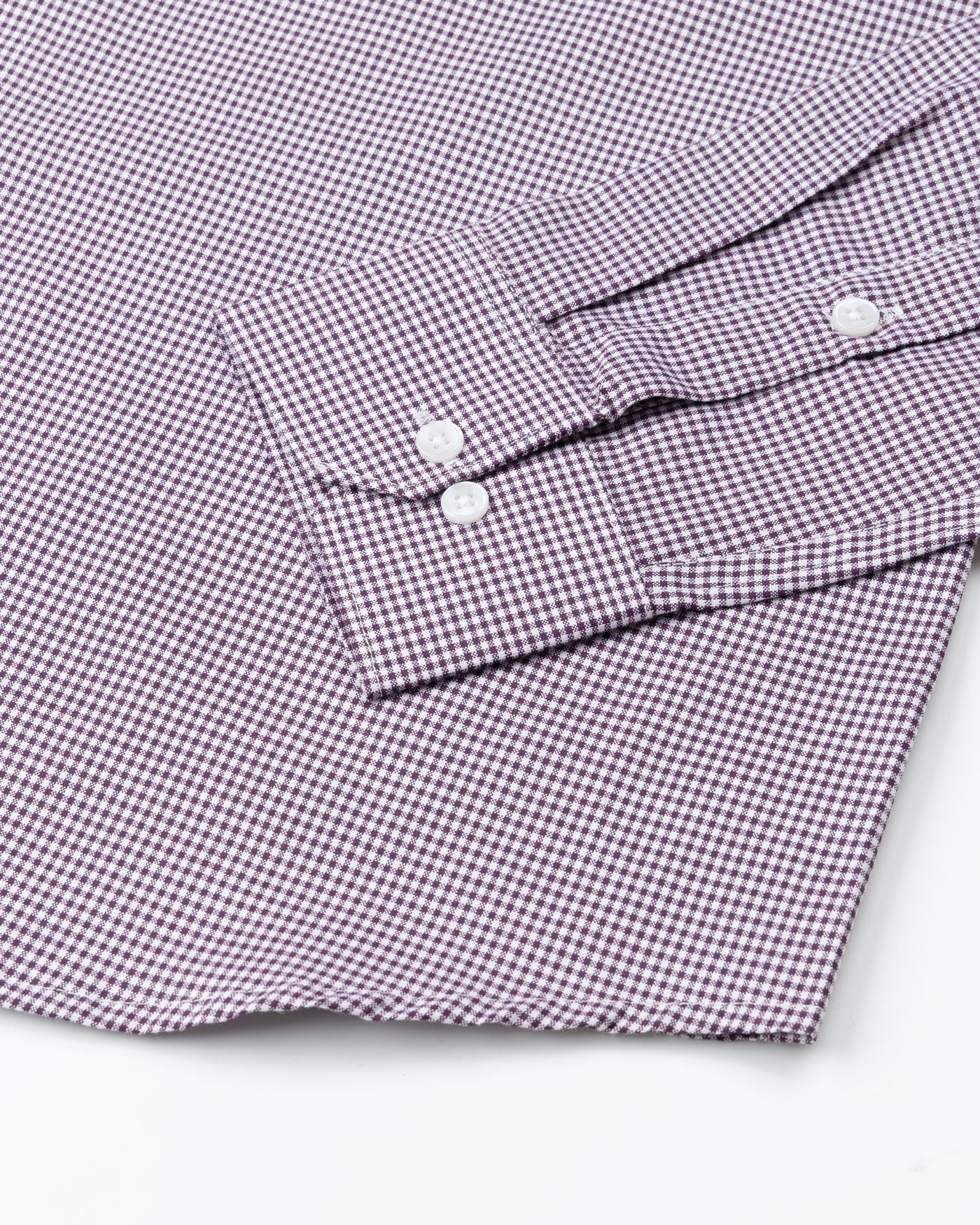 Dersko Purple Gingham Check Button Down Cotton Shirt - John Ellies