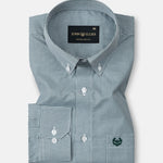 Dersko Dark Green Gingham Check Button Down Cotton Shirt - John Ellies