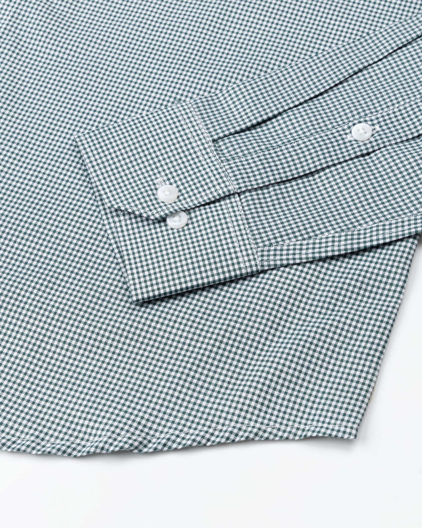 Dersko Dark Green Gingham Check Button Down Cotton Shirt - John Ellies