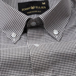 Dersko Black Gingham Check Button Down Cotton Shirt - John Ellies