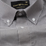 Dersko Black Gingham Check Button Down Cotton Shirt - John Ellies