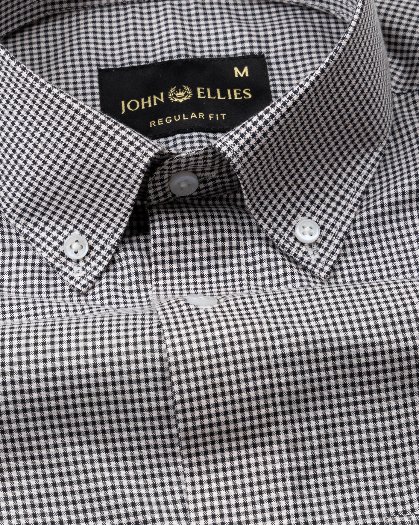 Dersko Black Gingham Check Button Down Cotton Shirt - John Ellies