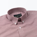 Dersko Maroon Gingham Check Button Down Cotton Shirt - John Ellies