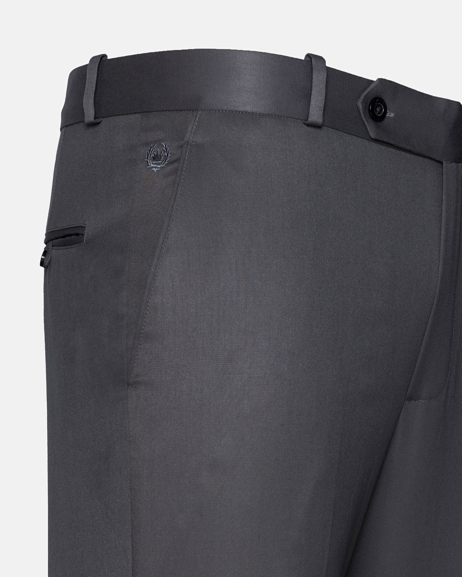 Canes Grey Plain Formal Cotton Pant - John Ellies