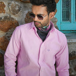 Enzon Pink Plain Oxford Cotton Shirt - John Ellies