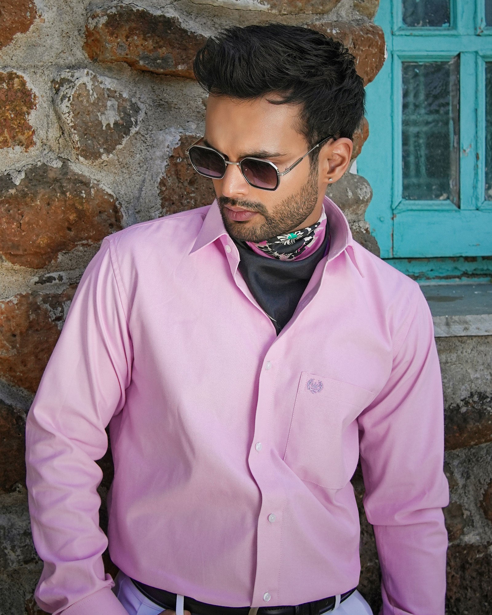 Enzon Pink Plain Oxford Cotton Shirt - John Ellies