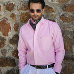 Enzon Pink Plain Oxford Cotton Shirt - John Ellies